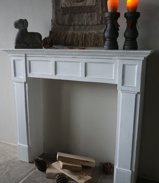 Rene Houtman Sfeervolle Houten Schouw | Wit | H108 x B125 x D27 cm