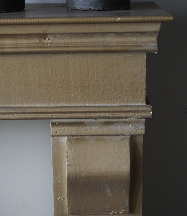 Rene Houtman Sfeervolle Houten Schouw | Goudkleurig| H99 x B100 x D22 cm