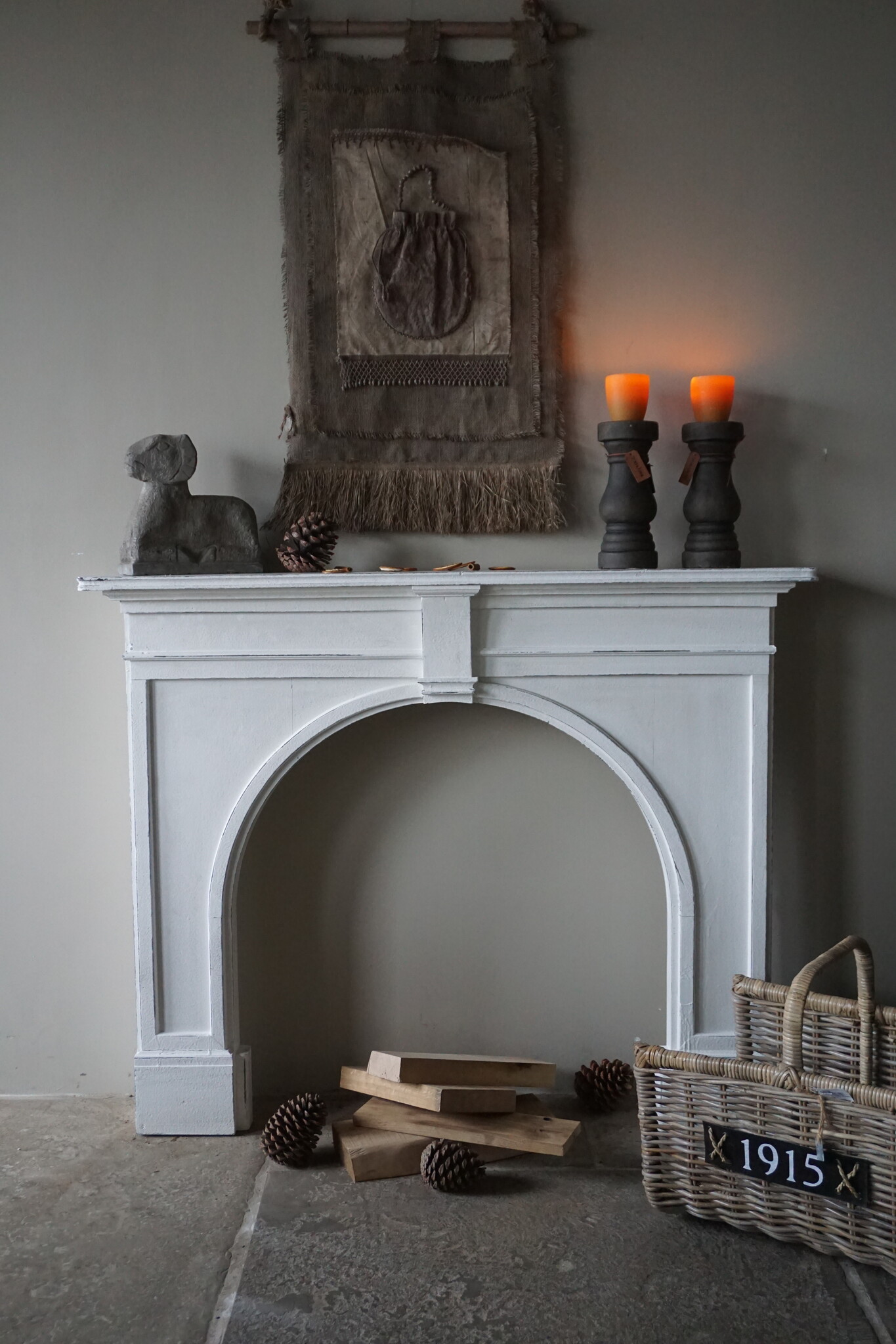 Rene Houtman Sfeervolle Houten Schouw | Wit | H104 x B130 x D21 cm