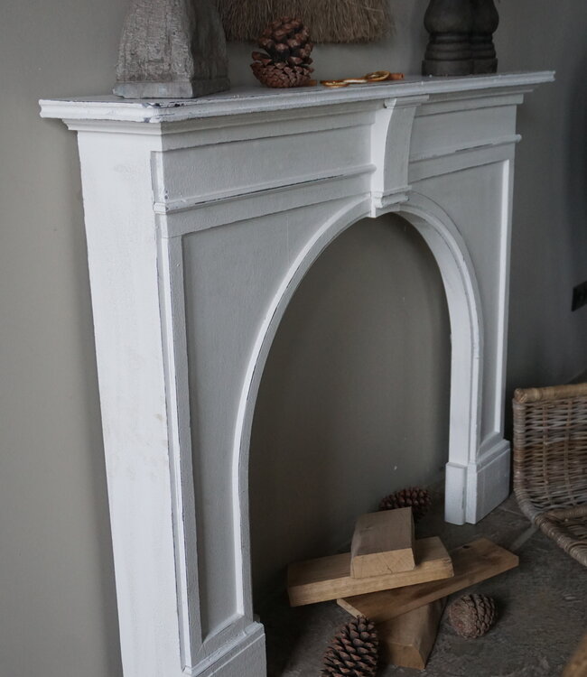 Rene Houtman Sfeervolle Houten Schouw | Wit | H104 x B130 x D21 cm