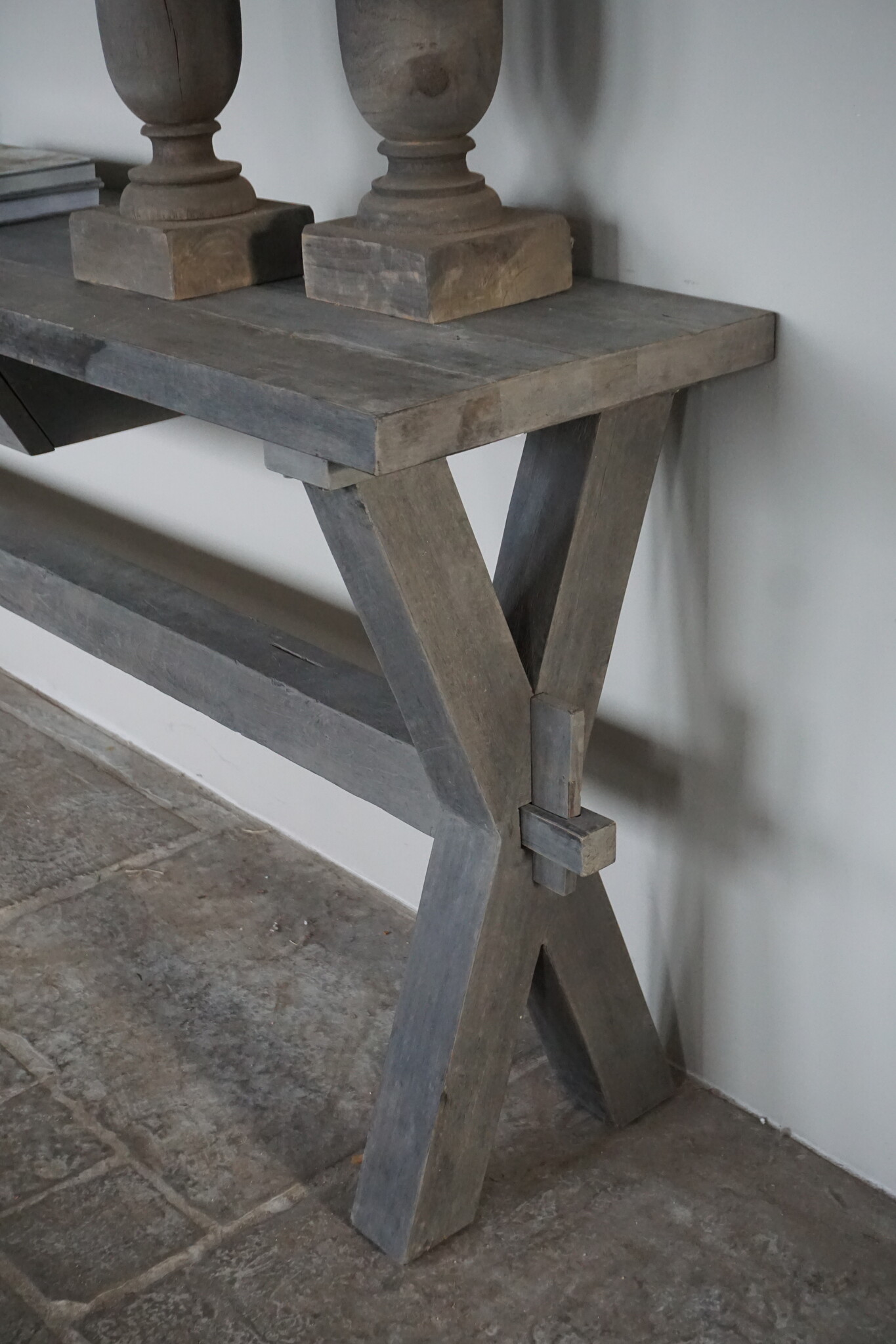 Rene Houtman Sidetable Cross| Grey | Oud Hout | Met Lade | H79 x B200