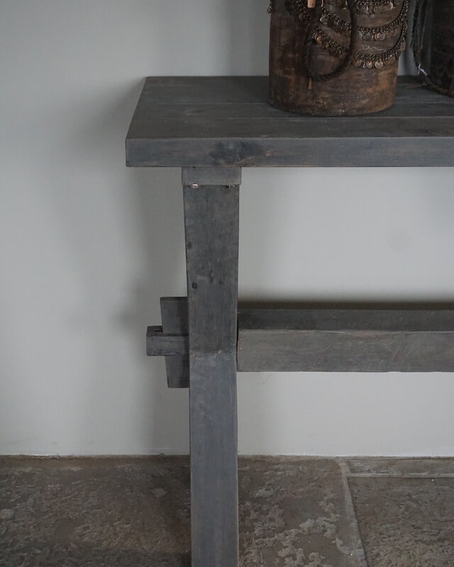 Rene Houtman Sidetable Cross| Grey | Oud Hout | Met Lade | H79 x B200