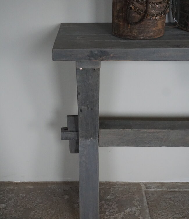 Rene Houtman Sidetable Cross| Grey | Oud Hout | Met Lade | H79 x B200