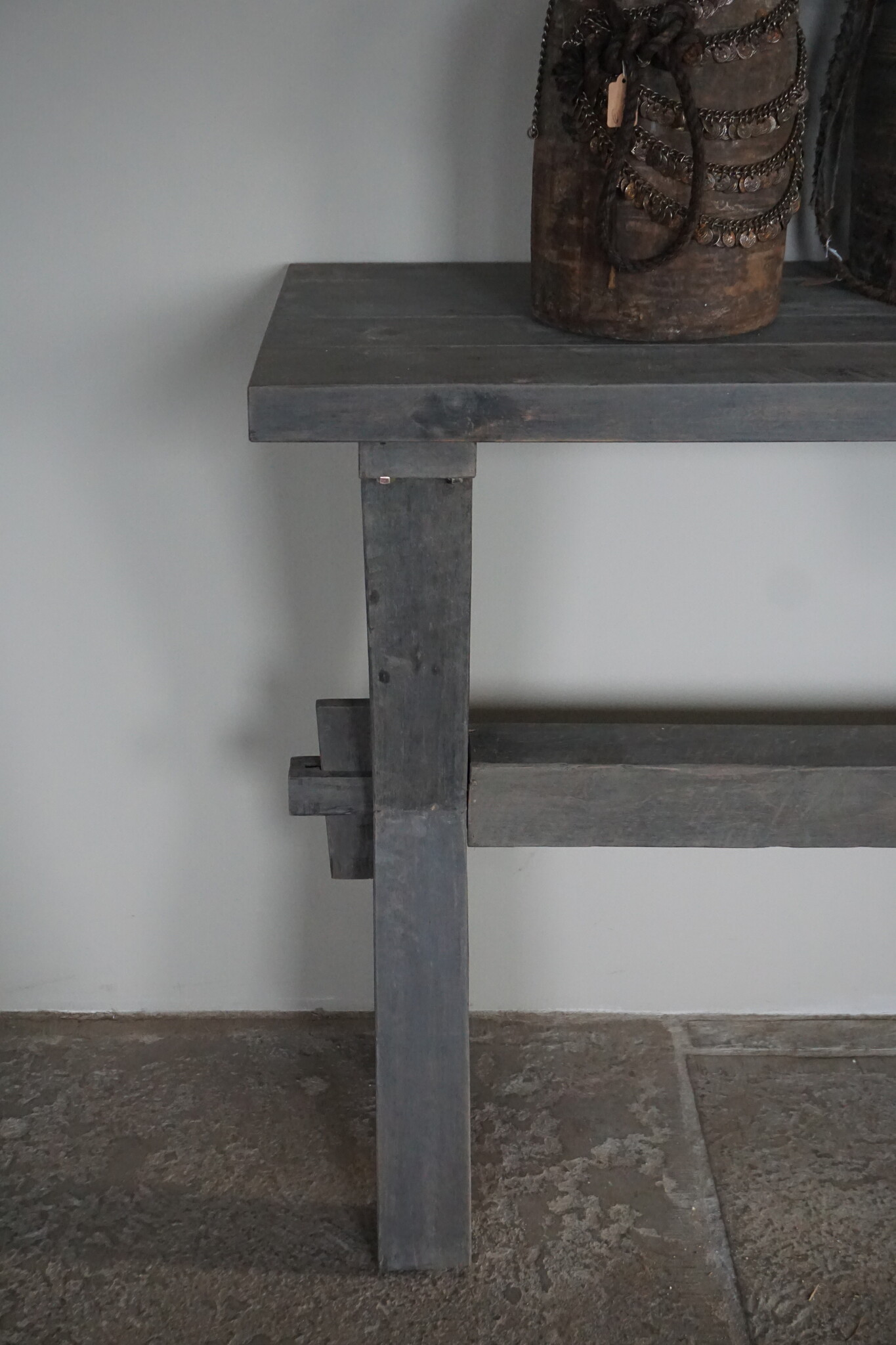 Rene Houtman Sidetable Cross| Grey | Oud Hout | Met Lade | H79 x B200