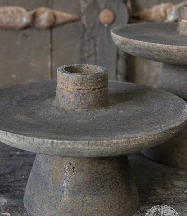 Be-Uniq Houten kandelaar | Bisa Small | Island Collection | H10 x B16 x D16 cm