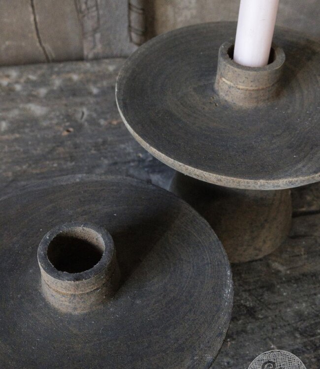 Be-Uniq Houten kandelaar | Bisa Medium | Island Collection | H15 x B17 x D17 cm