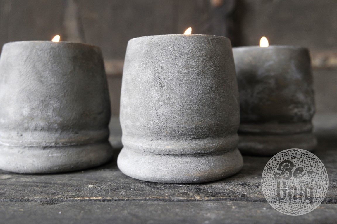 Be-Uniq Handgemaakte Waxinehouder | Small | Set Van 4 | Organic Collection | H10 x B9 x D9 cm