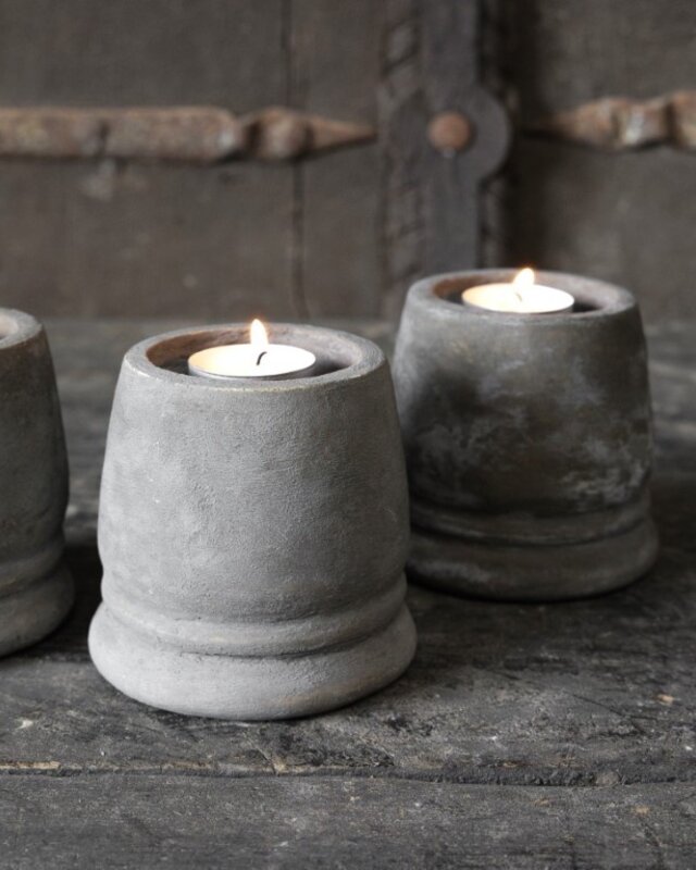 Be-Uniq Handgemaakte Waxinehouder | Small | Set Van 4 | Organic Collection | H10 x B9 x D9 cm
