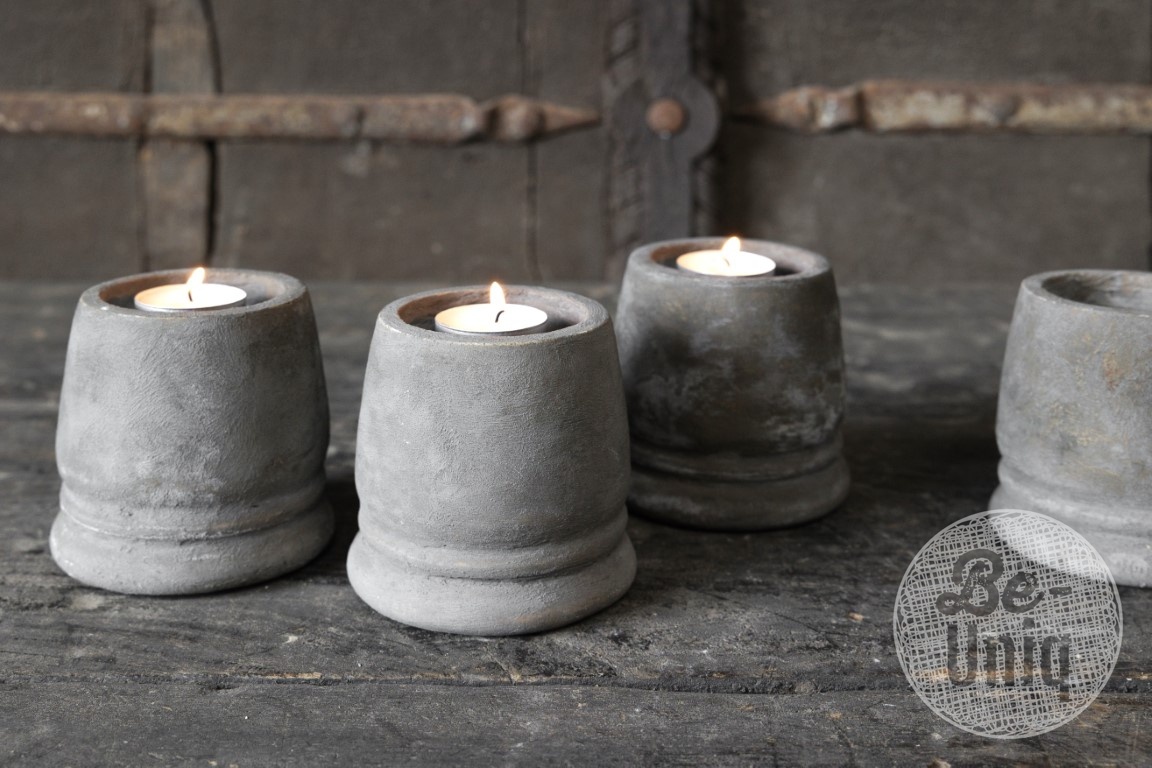 Be-Uniq Handgemaakte Waxinehouder | Small | Set Van 4 | Organic Collection | H10 x B9 x D9 cm