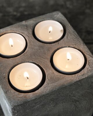 Be-Uniq Waxinehouder | 4-light | Organic Collection | H15 x B12 x D12 cm