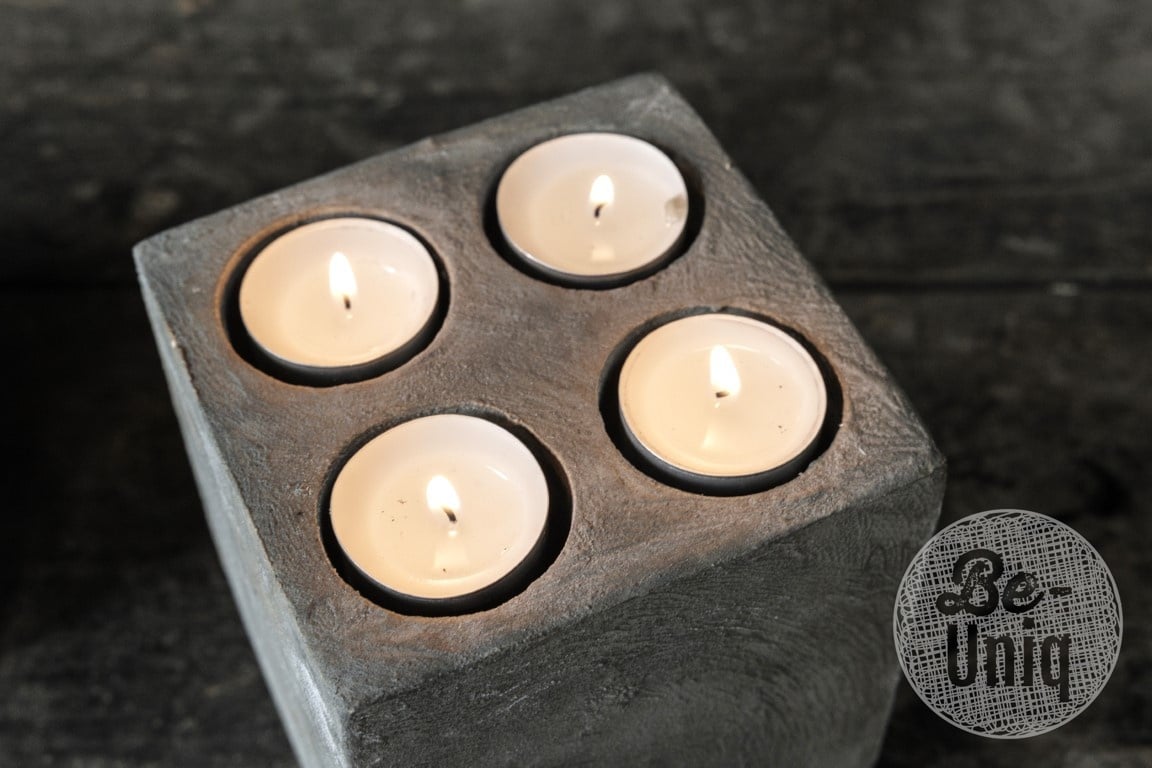 Be-Uniq Waxinehouder | 4-light | Organic Collection | H15 x B12 x D12 cm