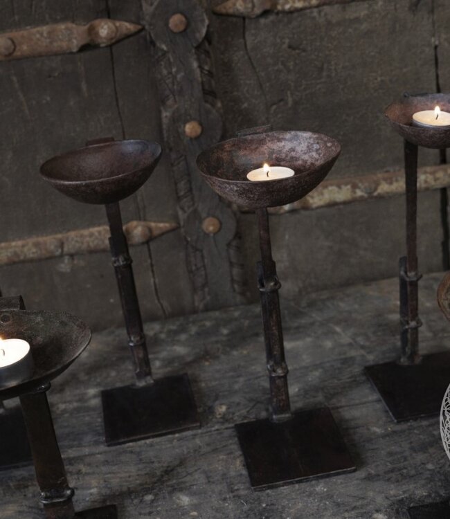 Be-Uniq Kandelaar Oude Lepel | Lux | Set Van 2 | H31 x B10 x D10 cm