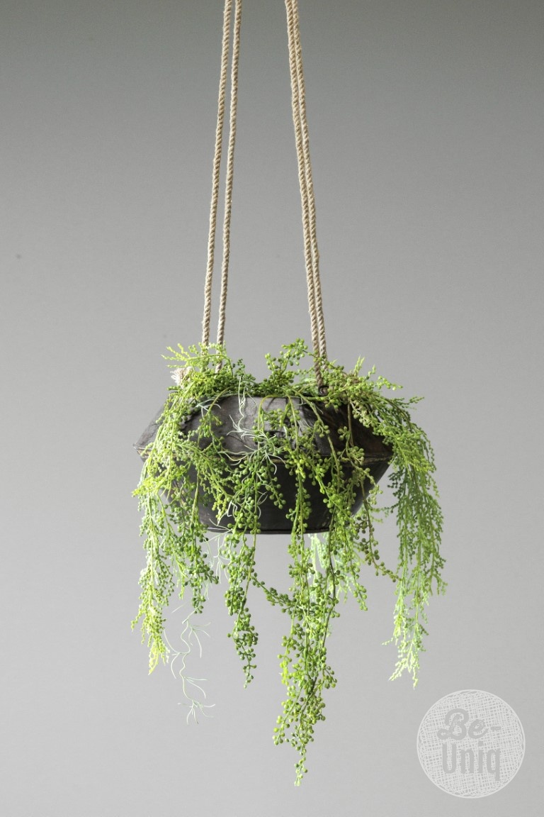 Be-Uniq Metalen Hangpot Aan Touw | H15 x B32 x D32 cm
