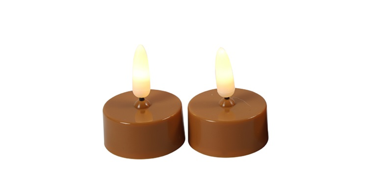 Countryfield LED Theelicht | Rustiek Amber | 2 Stuks | H5,2 x Ø4 cm