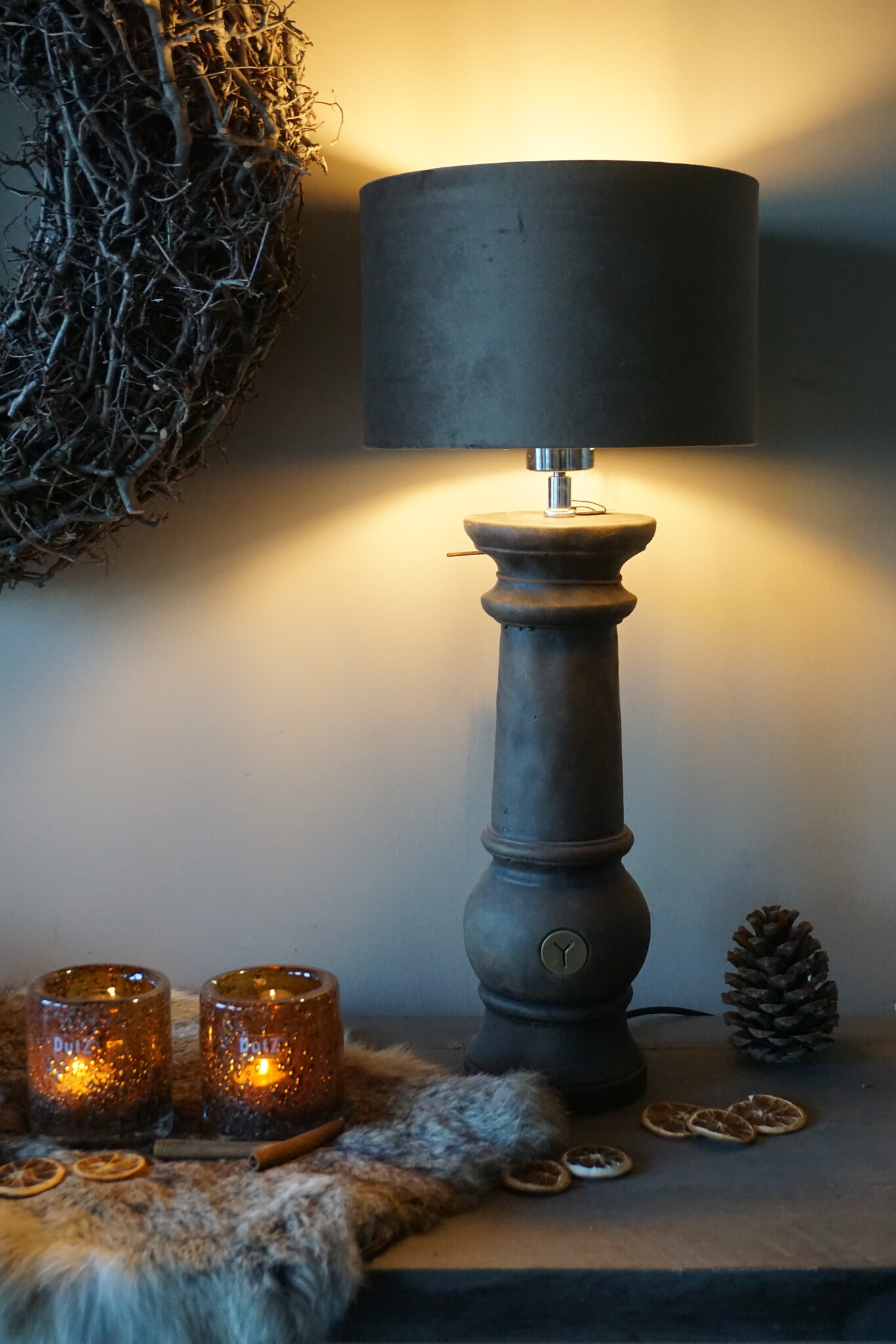 Brynxz Baluster Lampenvoet | Tall | Majestic Brown | H47 x D13 cm