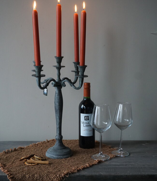 Rene Houtman Kandelaar 5-Arms Metaal Grijs | H40cm