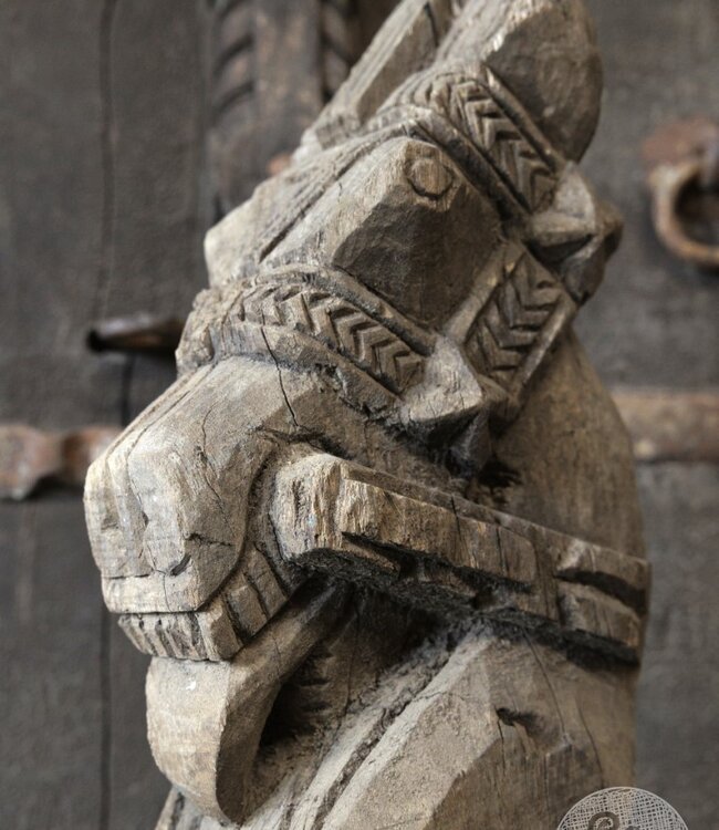 Be-Uniq Antiek Paard Op Standaard | India | H51 x B23 x D18 cm