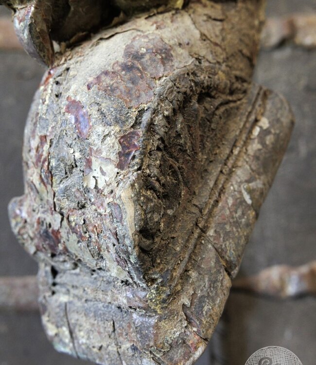 Be-Uniq Antiek Paard Op Standaard | India | H50 x B20 x D13 cm