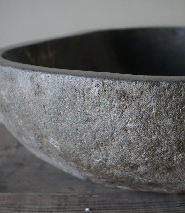 Rene Houtman Medium stenen waskom + spoelgat B38 x D38 x H14,5