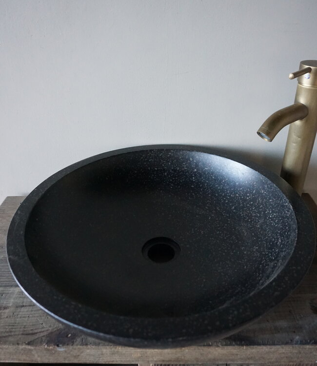 Differnz Waskom Natuursteen | Zwart | Ø 45 x 12,5 cm