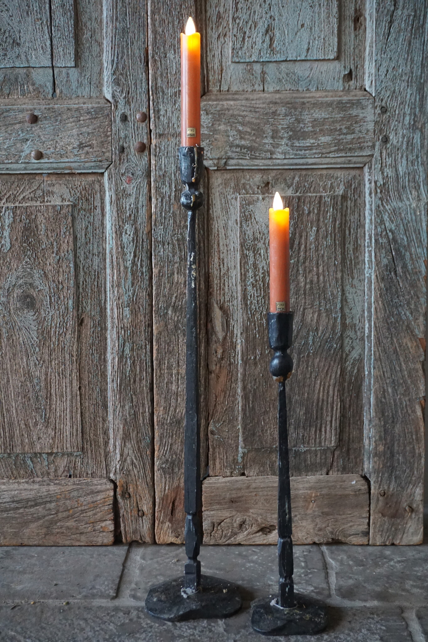 PTMD LED Diner Kaars | Rust Orange | 2 Stuks | Beweegbare Vlam