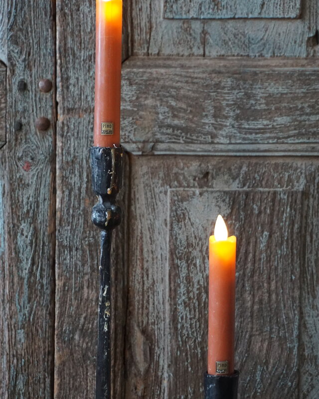 PTMD LED Diner Kaars | Rust Orange | 2 Stuks | Beweegbare Vlam