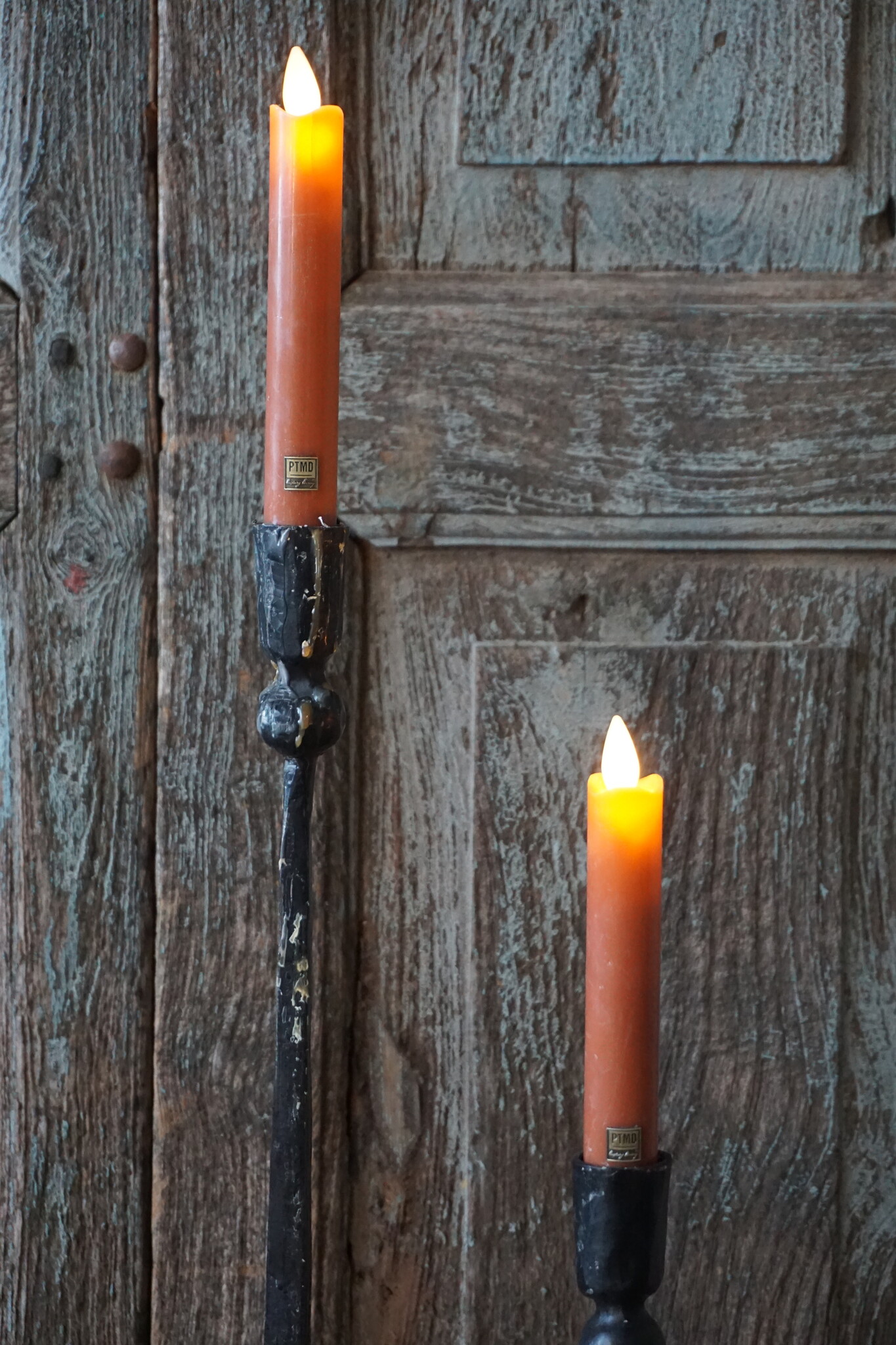 PTMD LED Diner Kaars | Rust Orange | 2 Stuks | Beweegbare Vlam