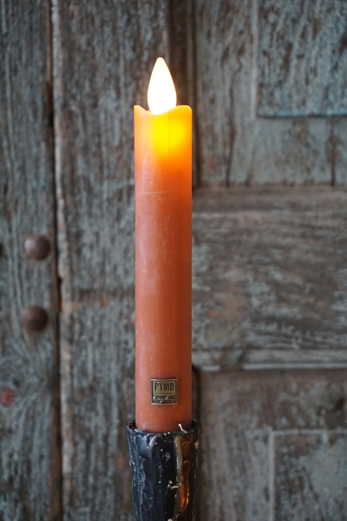 PTMD LED Diner Kaars | Rust Orange | 2 Stuks | Beweegbare Vlam
