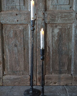 PTMD LED Diner Kaars | Rustic Silver | 2 Stuks | Beweegbare Vlam