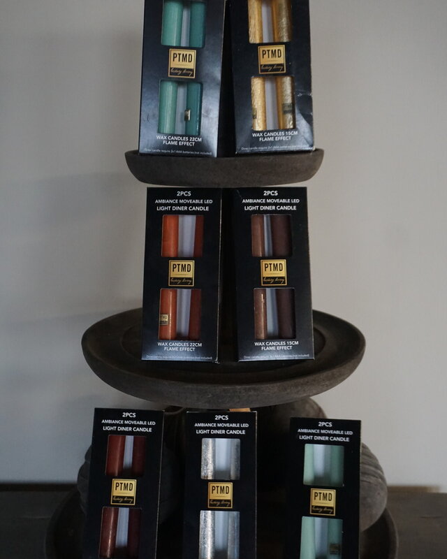 PTMD LED Diner Kaars | Rustic Gold | 2 Stuks | Beweegbare Vlam