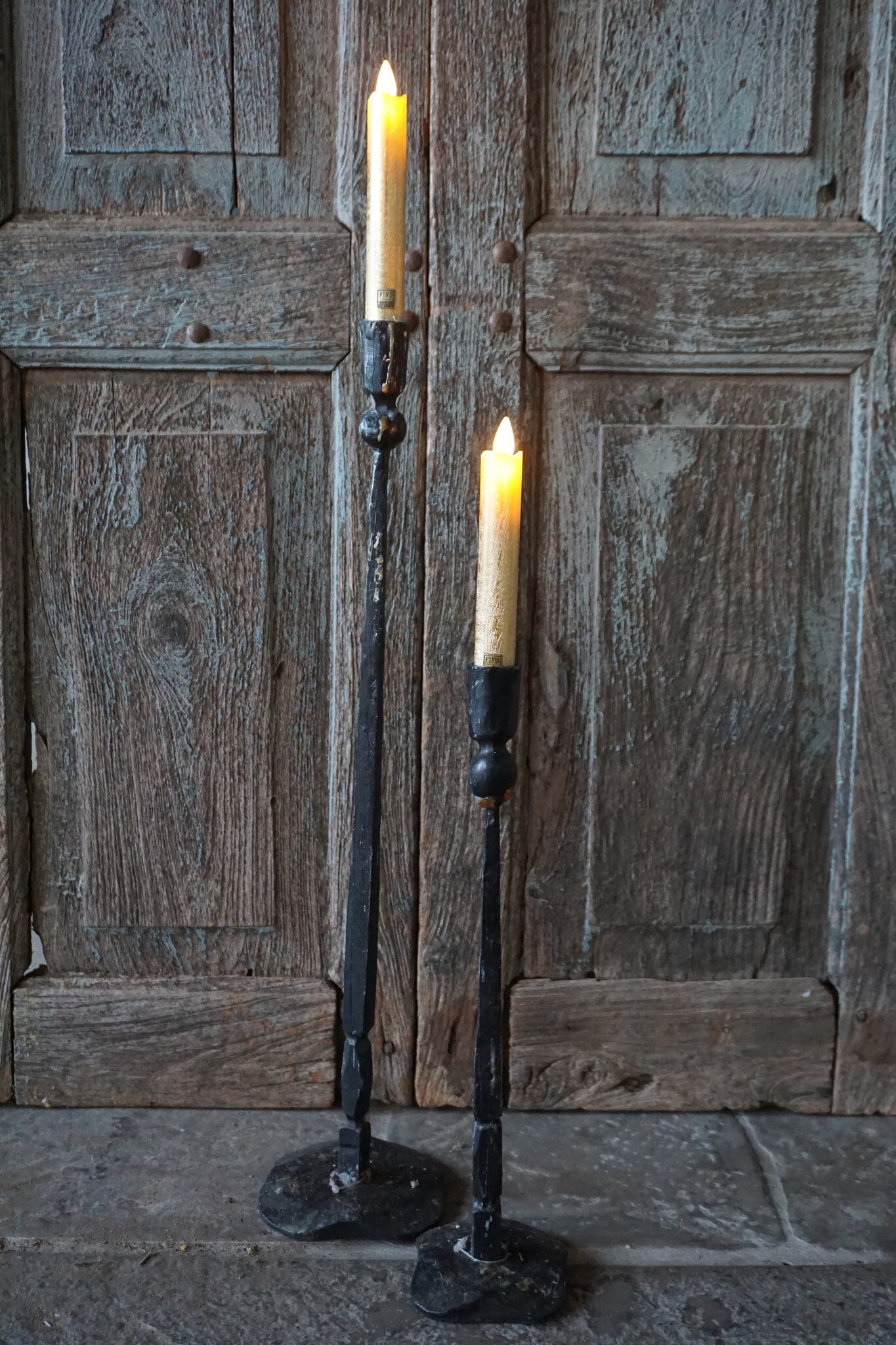 PTMD LED Diner Kaars | Rustic Gold | 2 Stuks | Beweegbare Vlam