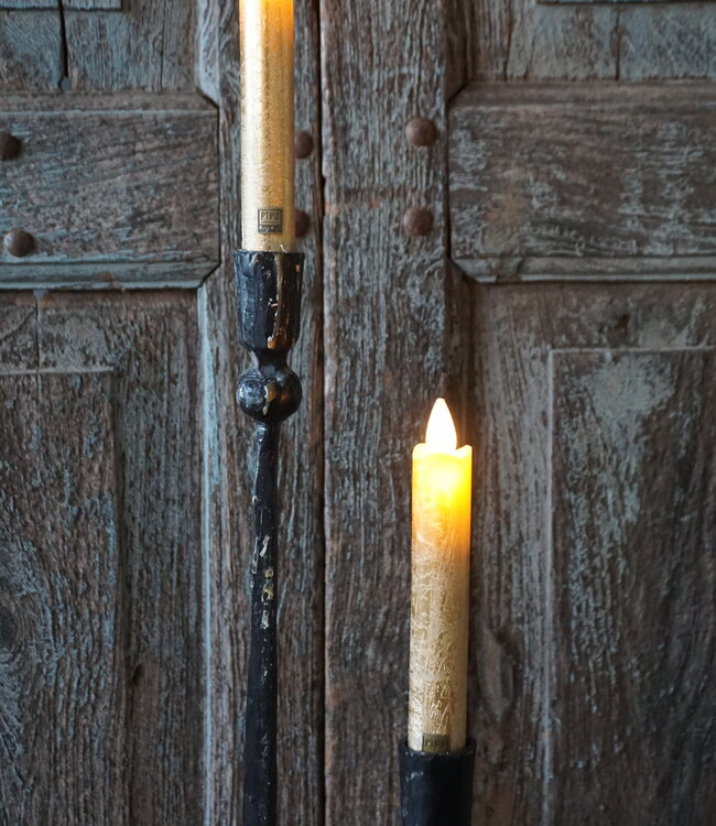 PTMD LED Diner Kaars | Rustic Gold | 2 Stuks | Beweegbare Vlam