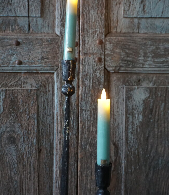 PTMD LED Diner Kaars | Teal | 2 Stuks | Beweegbare Vlam