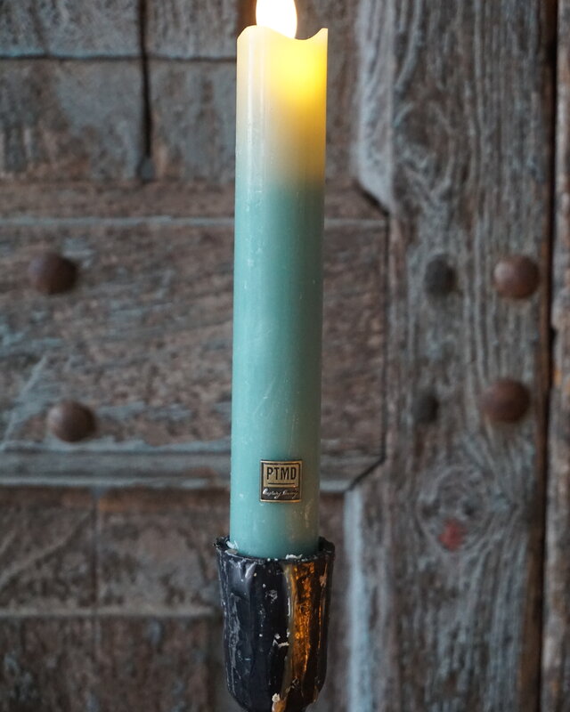 PTMD LED Diner Kaars | Teal | 2 Stuks | Beweegbare Vlam