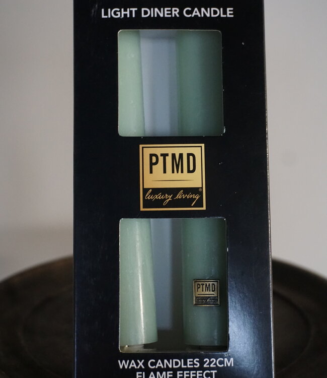 PTMD LED Diner Kaars | Teal | 2 Stuks | Beweegbare Vlam