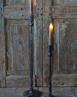 PTMD LED Diner Kaars | Rustic Brown | 2 Stuks | Beweegbare Vlam