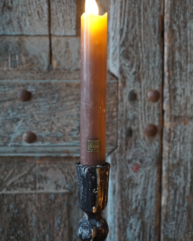 PTMD LED Diner Kaars | Rustic Brown | 2 Stuks | Beweegbare Vlam