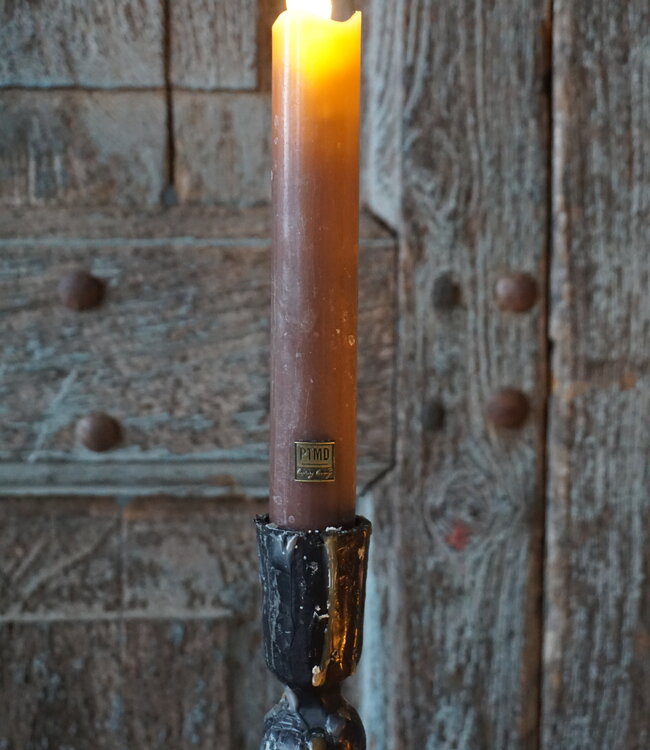 PTMD LED Diner Kaars | Rustic Brown | 2 Stuks | Beweegbare Vlam