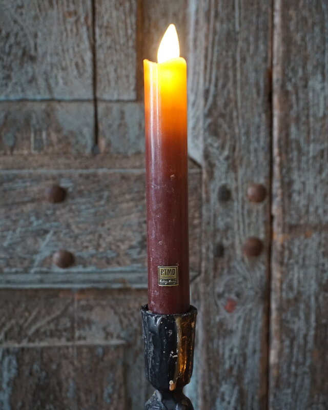 PTMD LED Diner Kaars | Stone Brown | 2 Stuks | Beweegbare Vlam