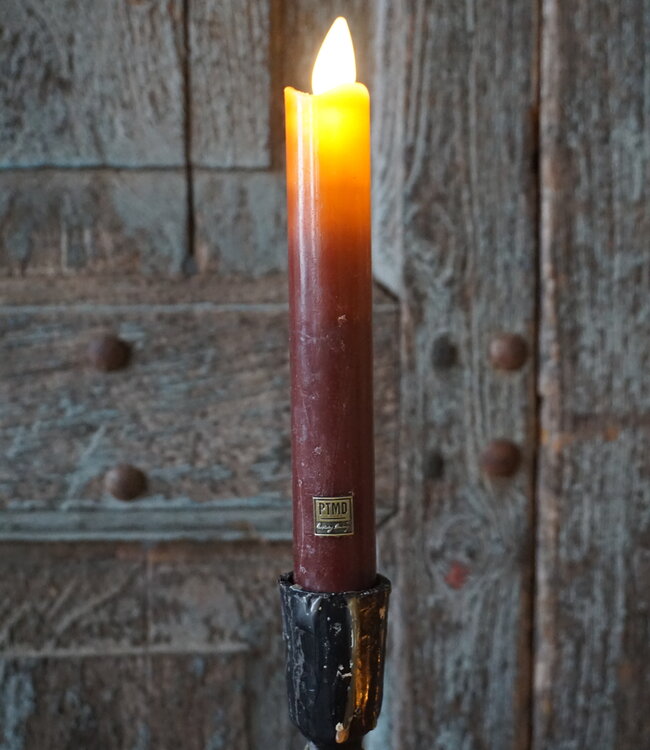 PTMD LED Diner Kaars | Stone Brown | 2 Stuks | Beweegbare Vlam