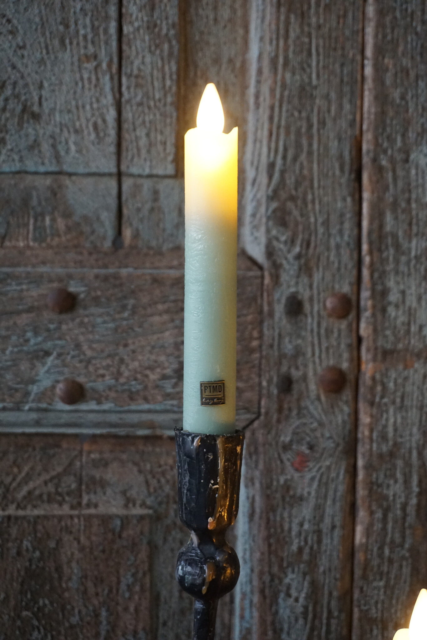 PTMD LED Diner Kaars | Sage Leaf | 2 Stuks | Beweegbare Vlam