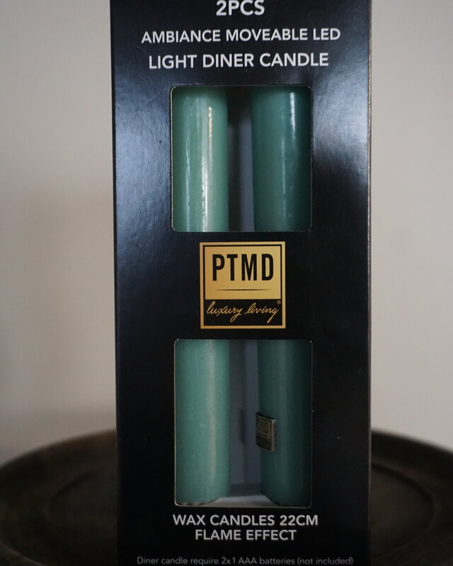 PTMD LED Diner Kaars | Sage Leaf | 2 Stuks | Beweegbare Vlam