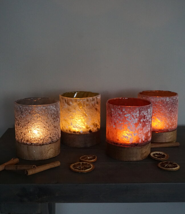 Brynxz Kleurrijke Windlichten | Set Van 4 | H13 x D11 cm