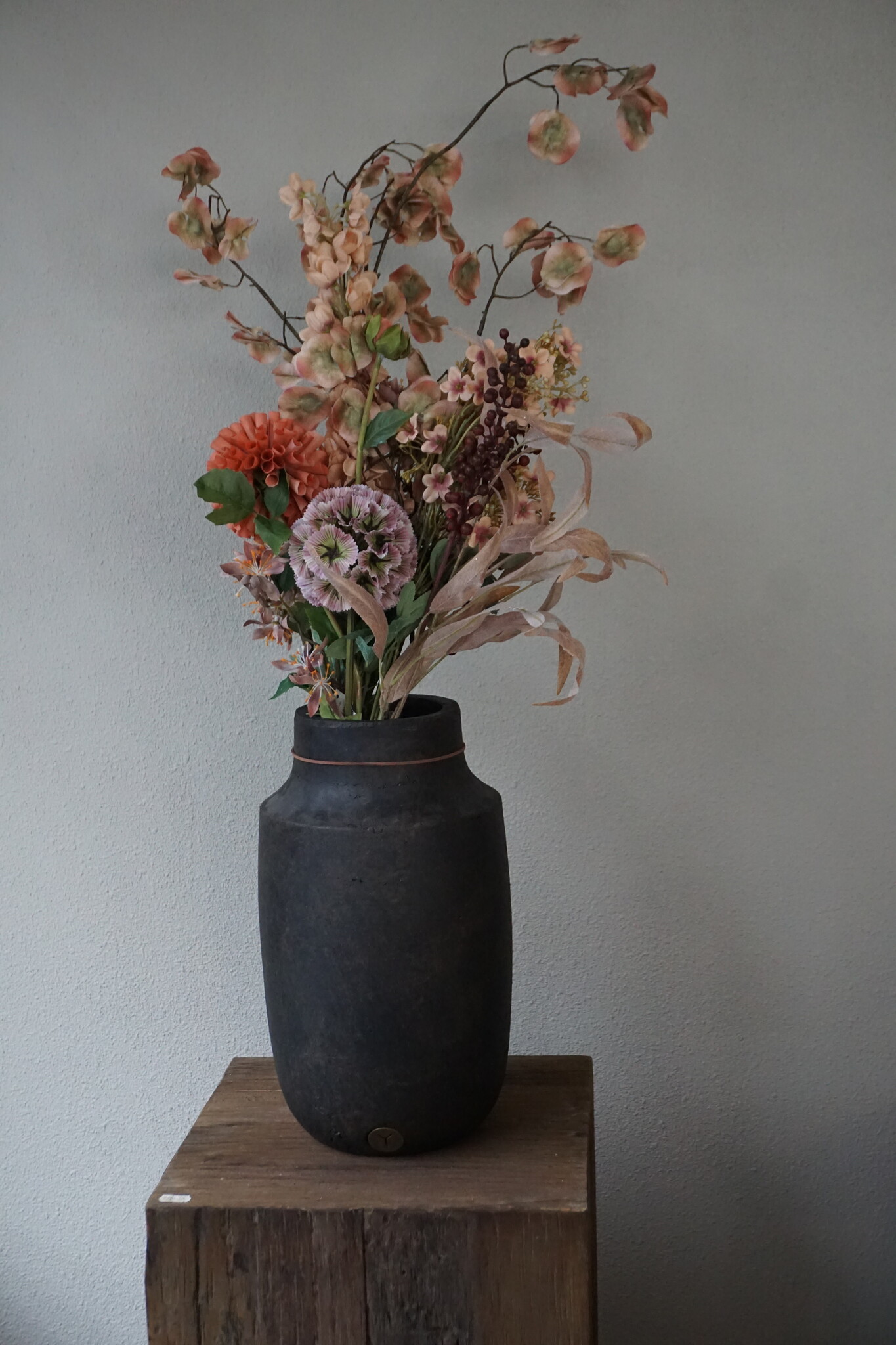 PASCH® Kunstorchideeën in hoogglans keramische potten (46 cm), kunstbloemen in pot, kunstbloemen als echt, kunstmatige orchideeën in pot (paars