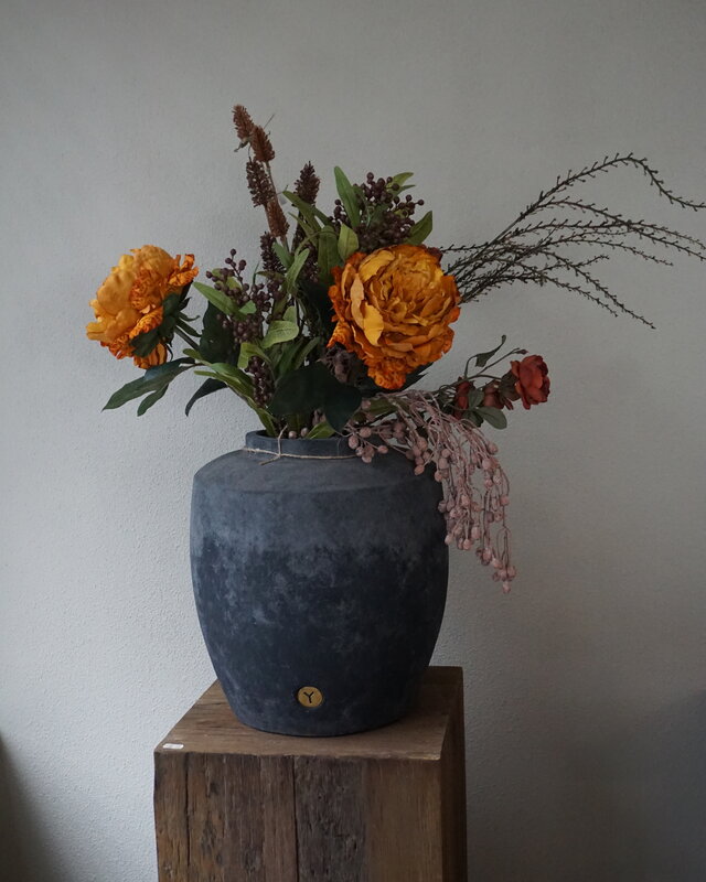 Rene Houtman Kunstbloemen Boeket Bruin Najaar | Zijden | 80 cm