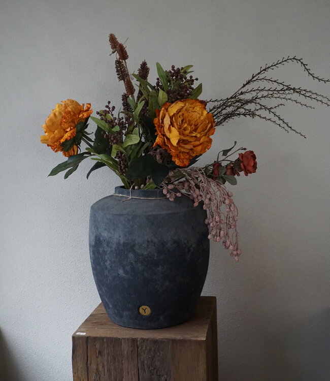 Rene Houtman Kunstbloemen Boeket Bruin Najaar | Zijden | 80 cm