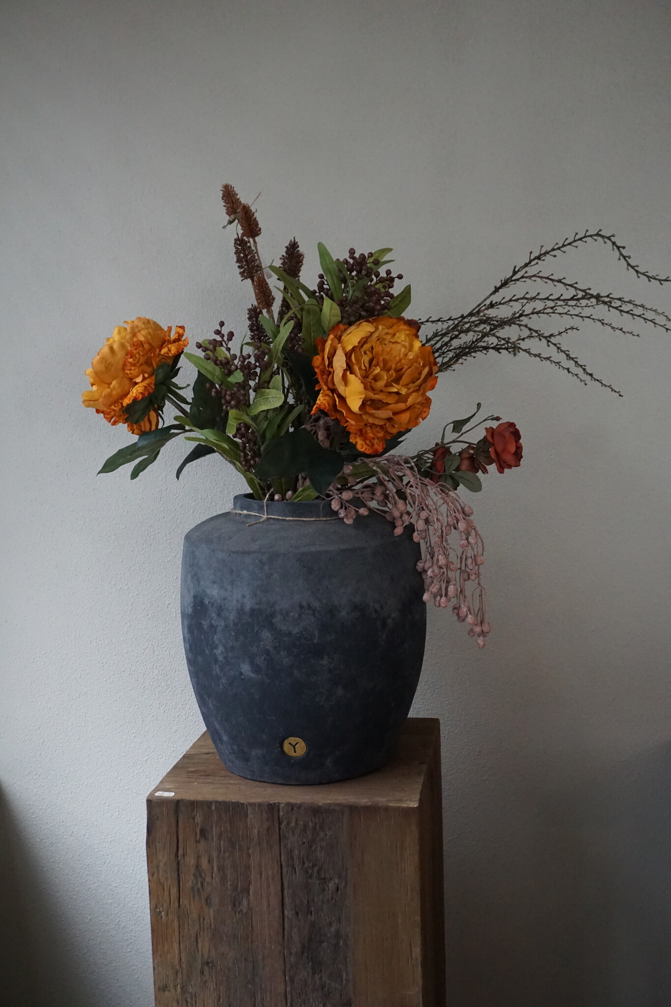 Rene Houtman Kunstbloemen Boeket Bruin Najaar | Zijden | 80 cm