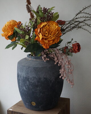 Rene Houtman Kunstbloemen Boeket Bruin Najaar | Zijden | 80 cm