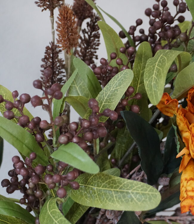 Rene Houtman Kunstbloemen Boeket Bruin Najaar | Zijden | 80 cm