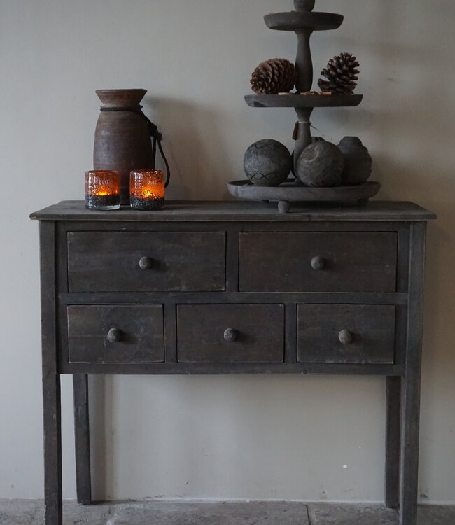 Rene Houtman Oude Wandtafel Verweerd | H82 x B101 x D51 cm
